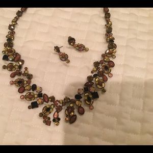 Sorrelli  brown necklace with matching earrings